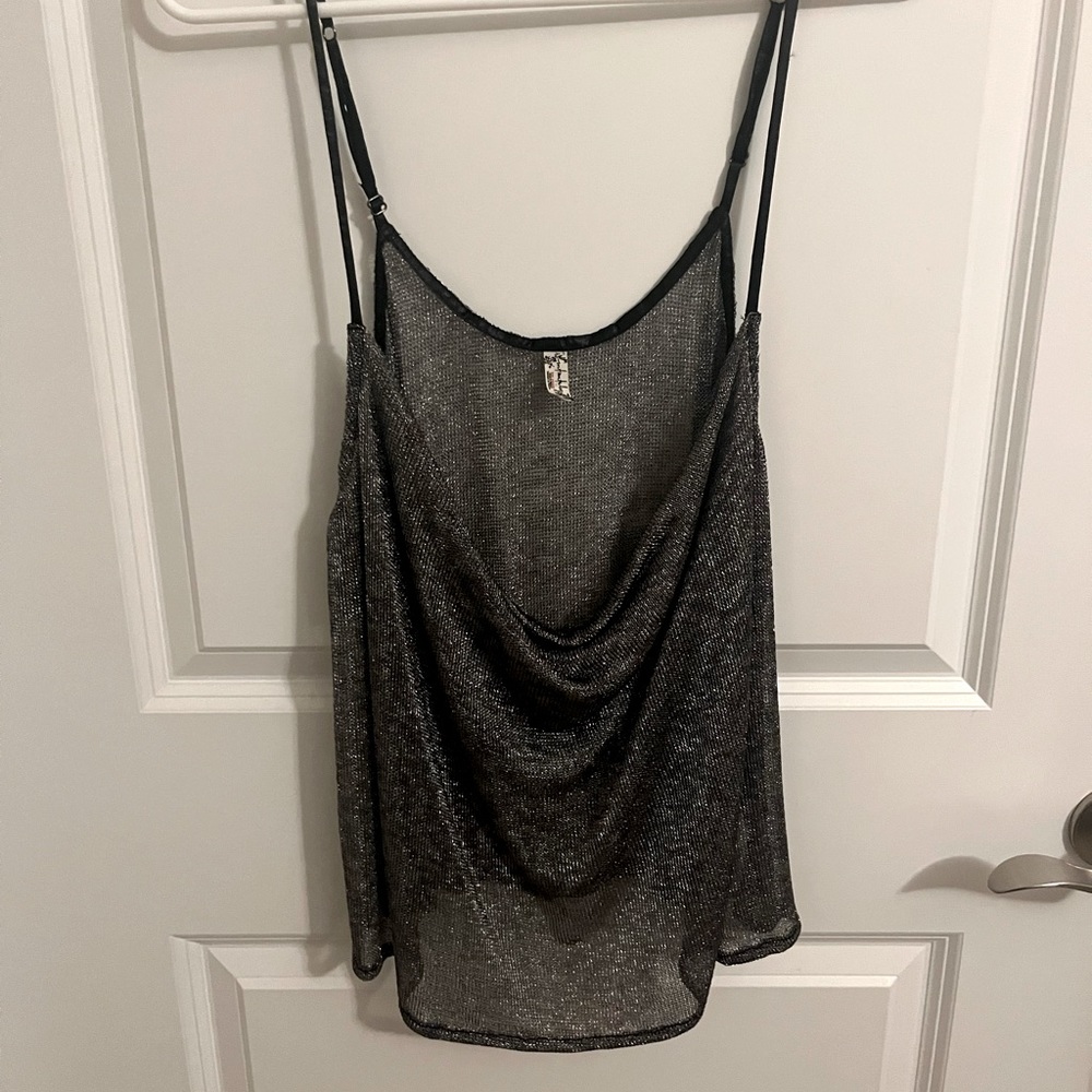 Free People Sheer Shimmery Tank Top